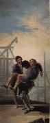 Francisco Goya Wounded Mason oil